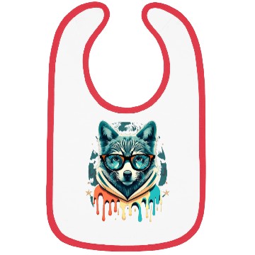 Discover Hipster Wolf Drip Bibs