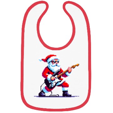 Discover Rocking Santa 8-Bit Pixel Art Bibs