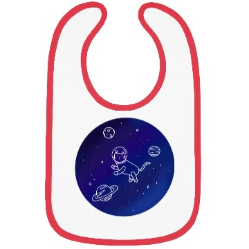 Discover Doodle-Style Hand Drawn Space Cat Bibs