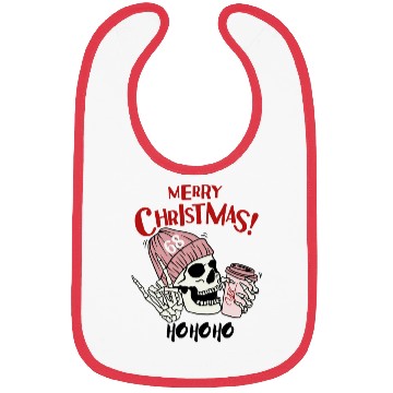 Discover Funny Merry Christmas skull Bibs
