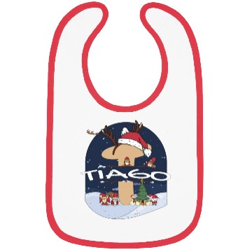 Discover Awesome Tiago Name w Santa Hat in Xmas Theme Bibs