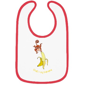 Discover Monkey and Banana funny animal Bibs