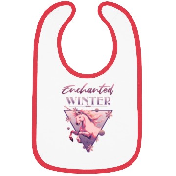 Discover Enchanted Winter 80s Retro Lilac Unicorn Bibs
