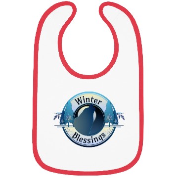 Discover Winter Blessings Wolf Badge Bibs