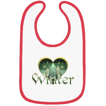 Discover Winter Heart Evergreen Retro Sunset Bibs