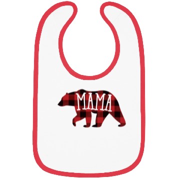 Discover Mama Bear Buffalo Plaid Mama Bear Bibs