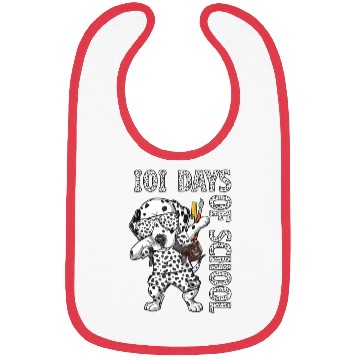 Discover Dabbing 101 Days School Dalmatian Student Teacher Bibs