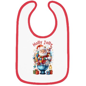 Discover Holly Jolly bubble Santa Bibs