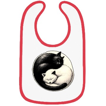 Discover Yin and yang cats sleeping Bibs
