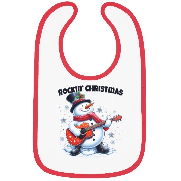 Discover Merry Rockin' Christmas Snowman Bibs