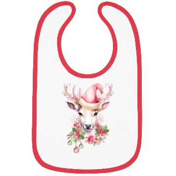 Discover Christmas Pink Deer Bibs