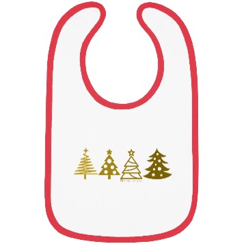 Discover Minimalist Gold Gradient Christmas Trees Bibs