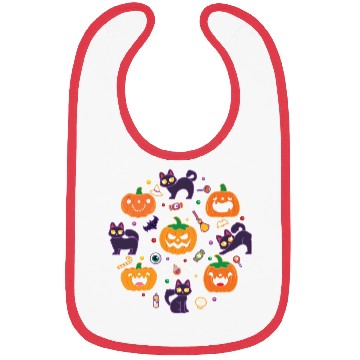 Discover Halloween Pumpkin Cat Bibs