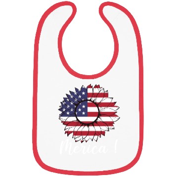 Discover Merica Sunflower Usa Flag Bibs