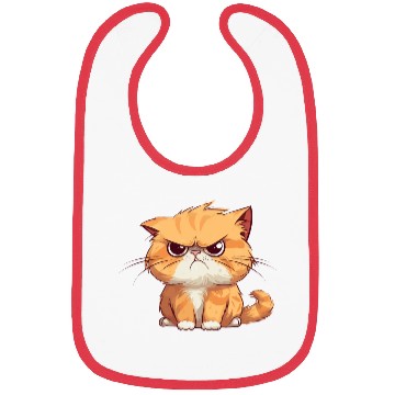 Discover Cat is realy grumpy - A orange grumpy cat Bibs