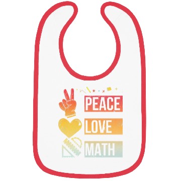 Discover Math Teacher Peace Love Math Vintage Mathematic Bibs