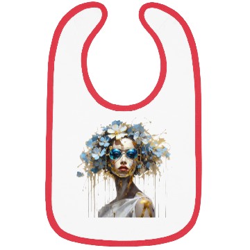 Discover Lady with blue sunglasses Bibs