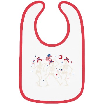 Discover Three USA Skeleton Patriots Dancing with US Flag Bibs