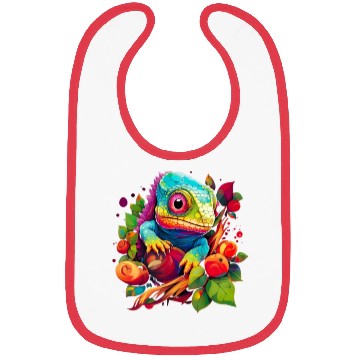 Discover Cute Chameleon for Lizard Pet Lover Bibs