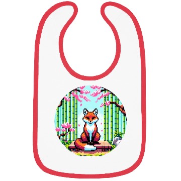 Discover Fox Zen Garden: Pixel Serenity Bibs