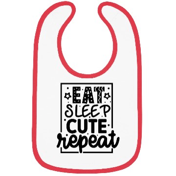 Discover Eat sleep cute repeat Newborn Bibs