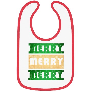 Discover Merry Merry Merry Green and Gold Bibs