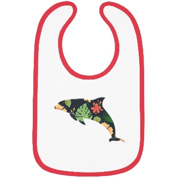 Discover Dolphin Tropical Flower Floral Bibs
