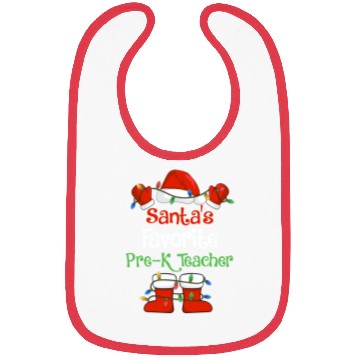 Discover Santa's Favorite Pre K Teacher Funny Christmas Bibs
