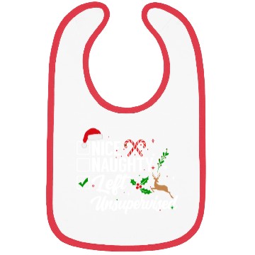 Discover Christmas Nice Naughty Left Unsupervised Reindeer Bibs