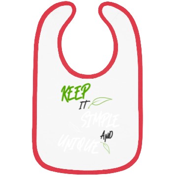 Discover KEEP IT SIMPLE AND UNIQUE-WHITE GREEN LETTERING Bibs