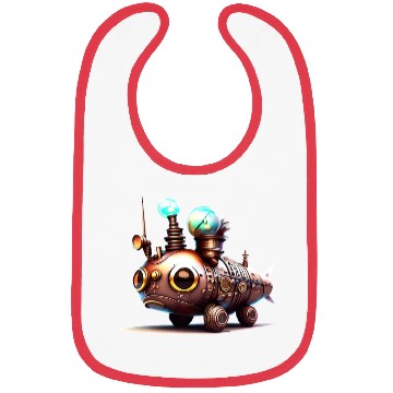 Discover Steampunk Robot Fish Creature Bibs