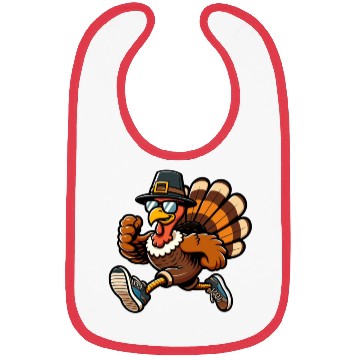 Discover Running Turkey- Turkey Trot Running Thanksgiving Bibs