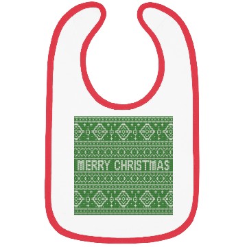 Discover Sage Green Ugly Sweater Christmas Snowflakes Fun Bibs
