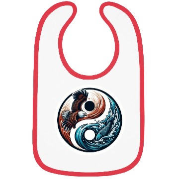 Discover Yin Yang Eagle Fish Symbol Bibs