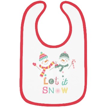 Discover Fun Snowman Let It Snow Colorful Christmas Bibs