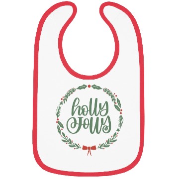 Discover Holly Jolly Sage Green Christmas Wreath Fun Bibs
