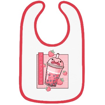Discover Kawaii Blobfish Japanese Strawberry Boba Bibs