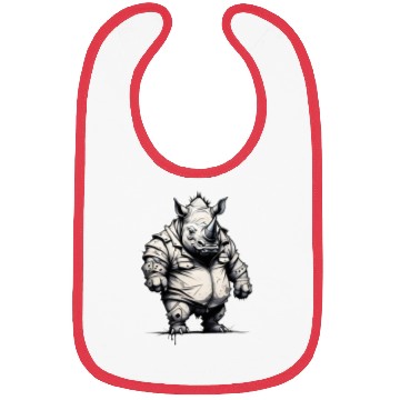 Discover Combative Rhinoceros Bibs