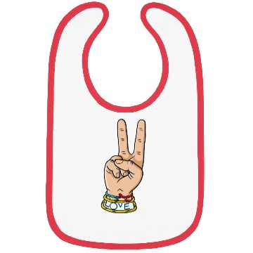 Discover hand peace love Bibs