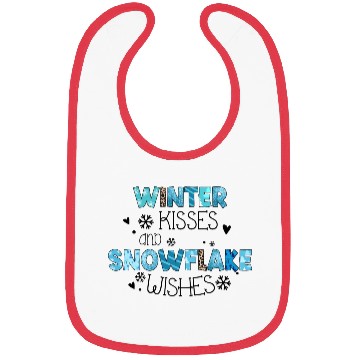 Discover Winter kisses and snowflake wishes sublimation Bibs