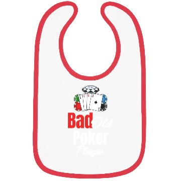 Discover Bad Old Poker Player Holdem Dealer Blackjack Bibs