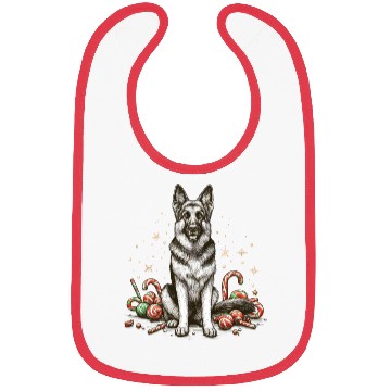 Discover Festive German Shepherd Dog with Candy Decor Bibs