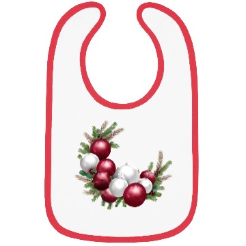 Discover Cranberry and White Christmas Greenery Decor Bibs