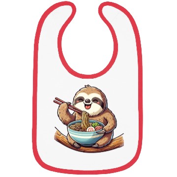 Discover Cute Sloth Eats Ramen Noodles Sloths Ramen Bibs