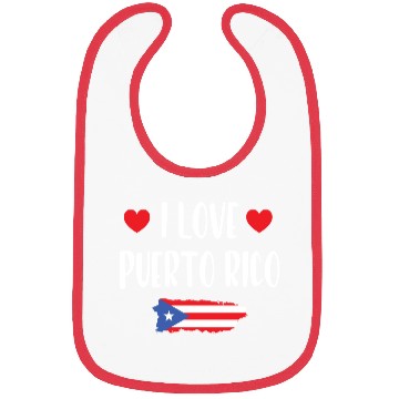 Discover I Love Puerto Rico pride heart Bibs