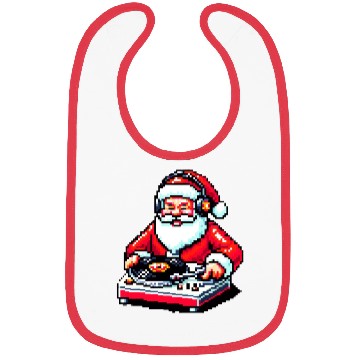Discover Retro 8-Bit DJ Santa: A Festive Musical Spin Bibs
