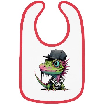 Discover Cute lizard with cap Bibs