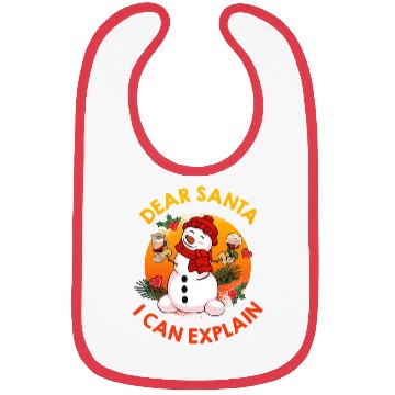 Discover Schneemann Dear Santa I can Explain Funny Bibs