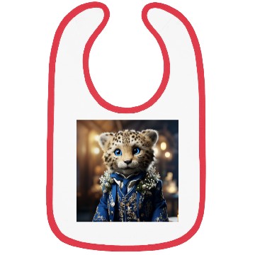 Discover Cute Cheetah Cub Blue Eyes Tuxedo Cat Bibs
