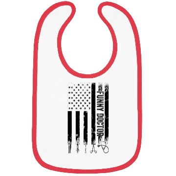 Discover Funny Doctor US Flag Bibs